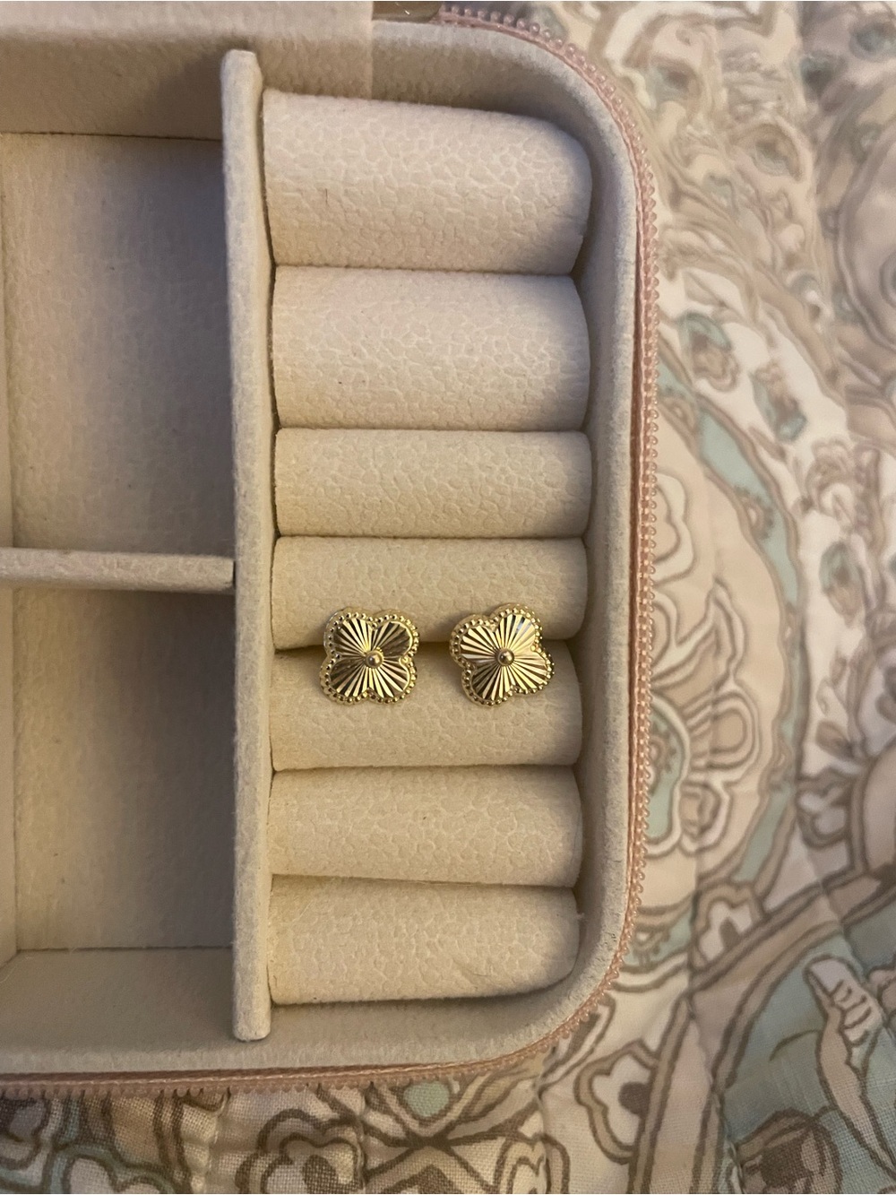 Gold Plated Four-Leaf Clover Inspired Stud Earrings